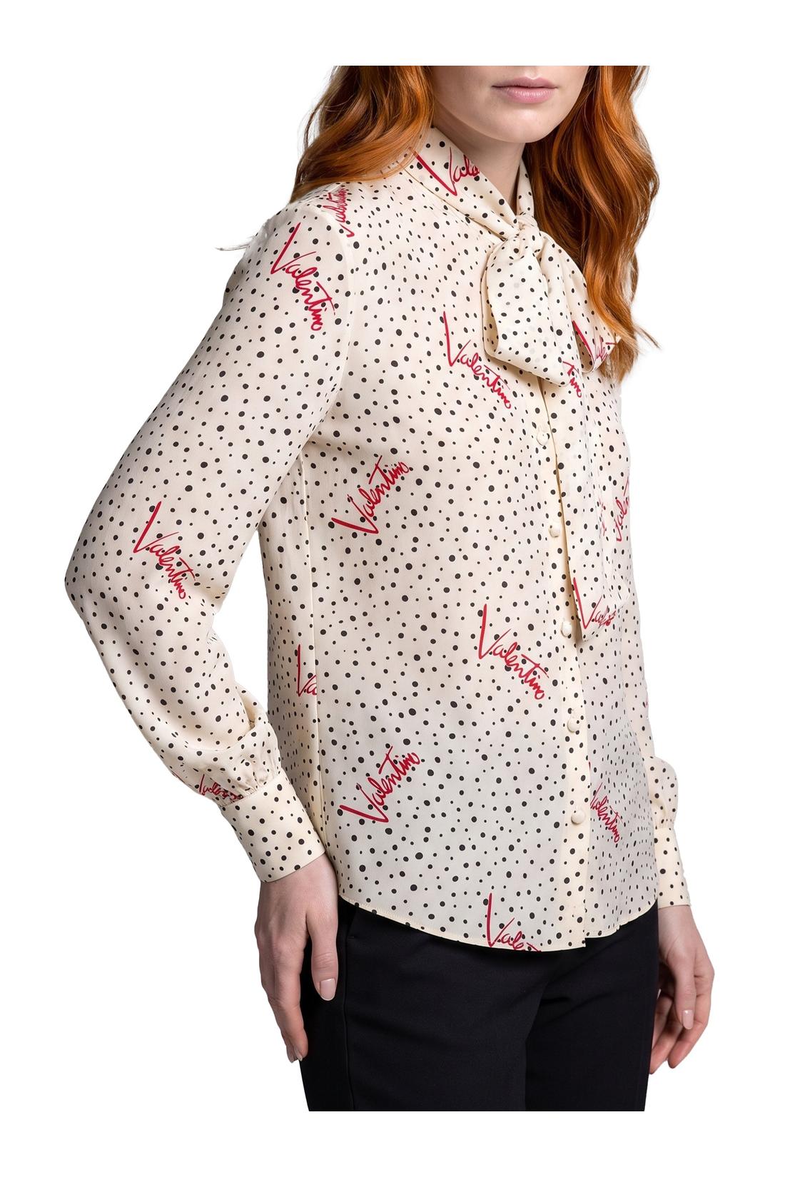 Valentino Garavani-OUTLET-SALE-Silk Pludsepois Bubble shirt-ARCHIVIST