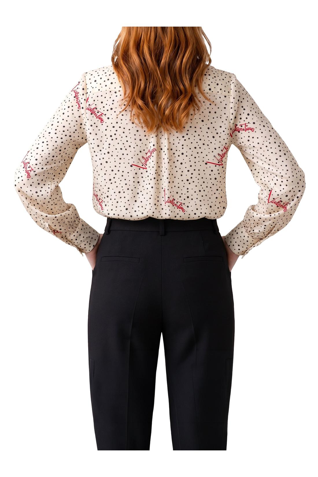 Valentino Garavani-OUTLET-SALE-Silk Pludsepois Bubble shirt-ARCHIVIST