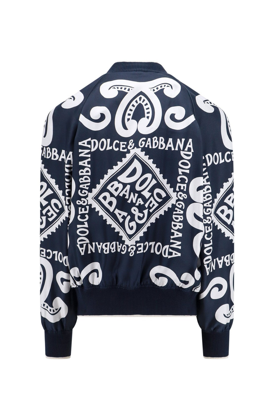 DOLCE & GABBANA-OUTLET-SALE-Silk bomber with Marina print-ARCHIVIST