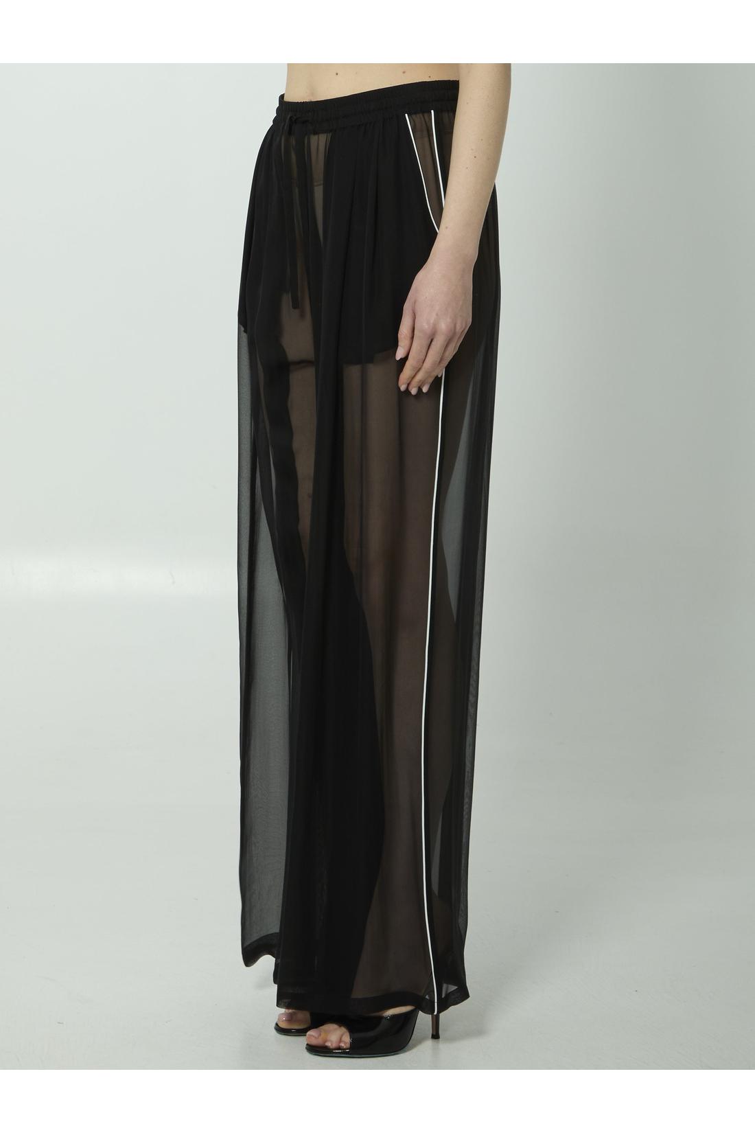 Dolce & Gabbana-OUTLET-SALE-Silk chiffon trousers-ARCHIVIST