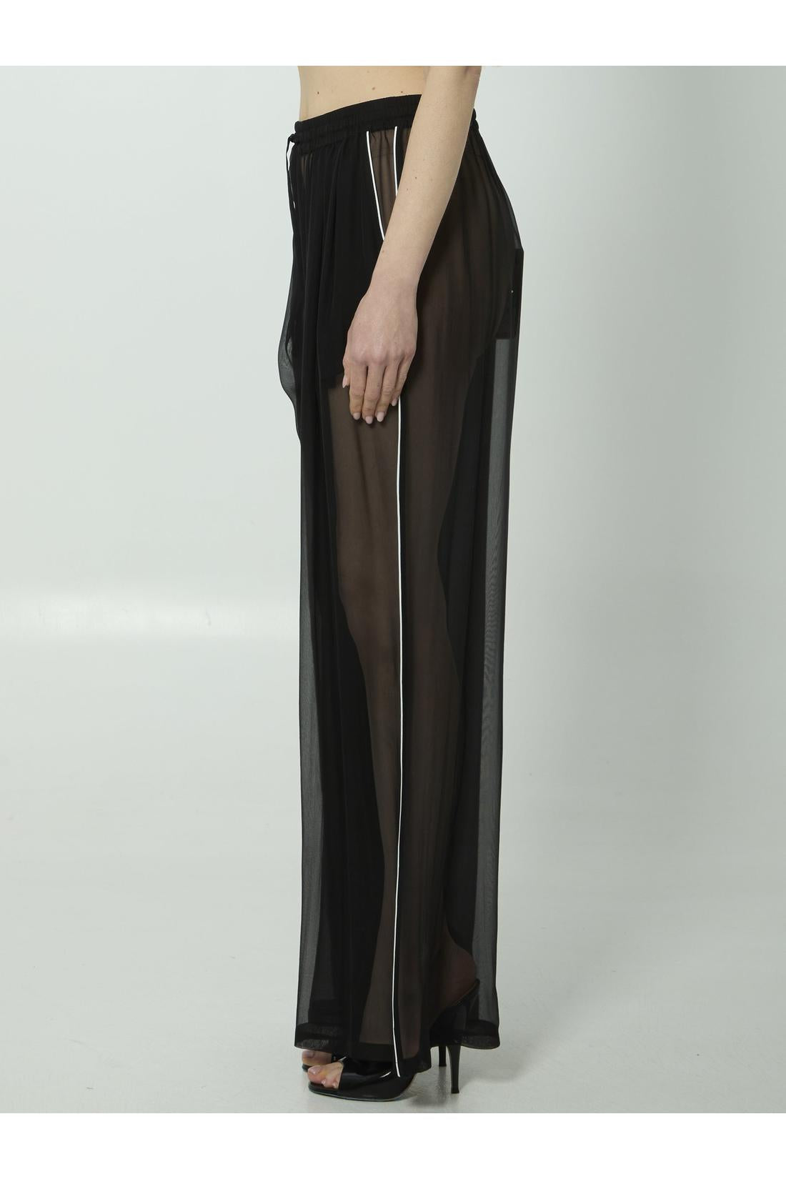 Dolce & Gabbana-OUTLET-SALE-Silk chiffon trousers-ARCHIVIST