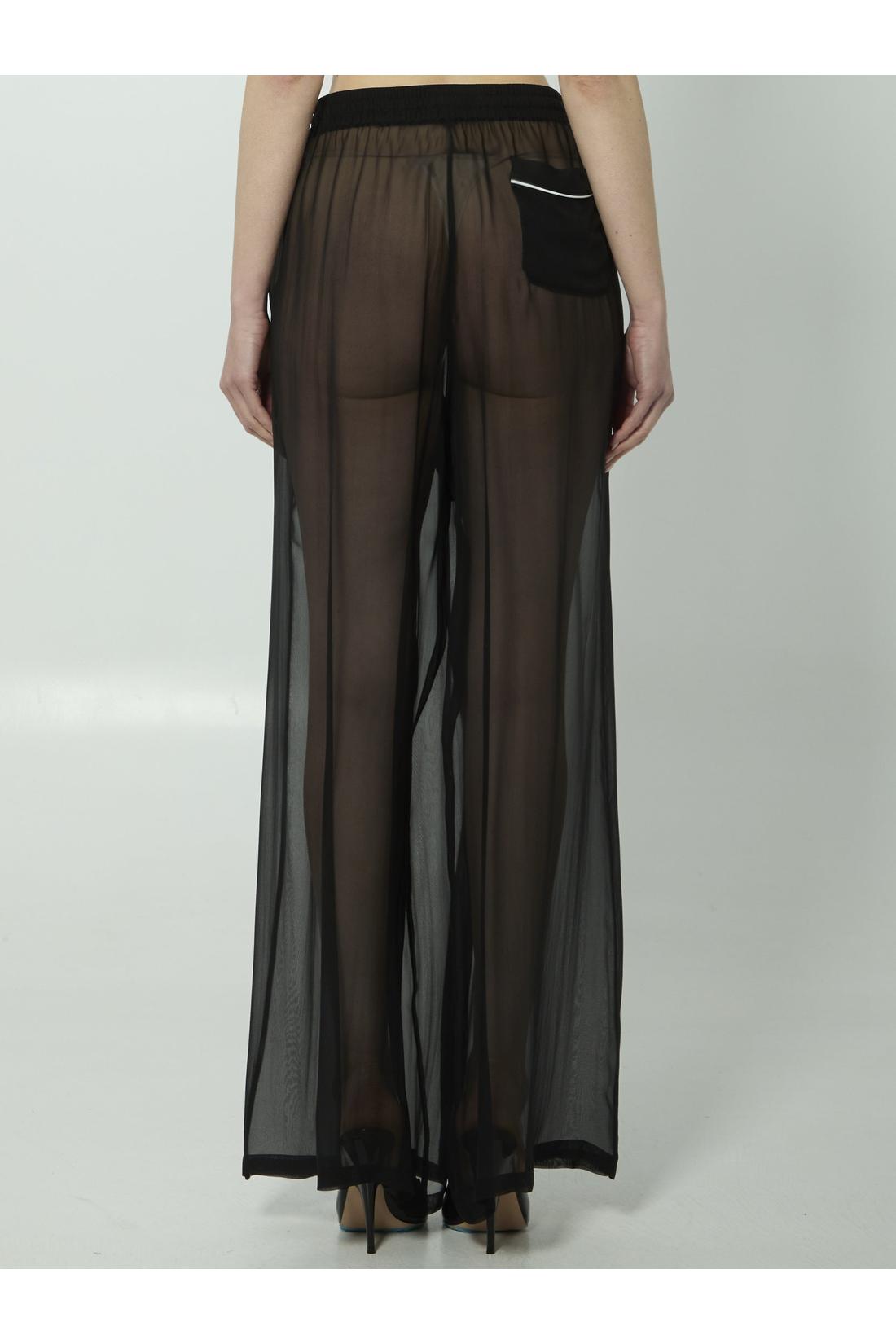 Dolce & Gabbana-OUTLET-SALE-Silk chiffon trousers-ARCHIVIST
