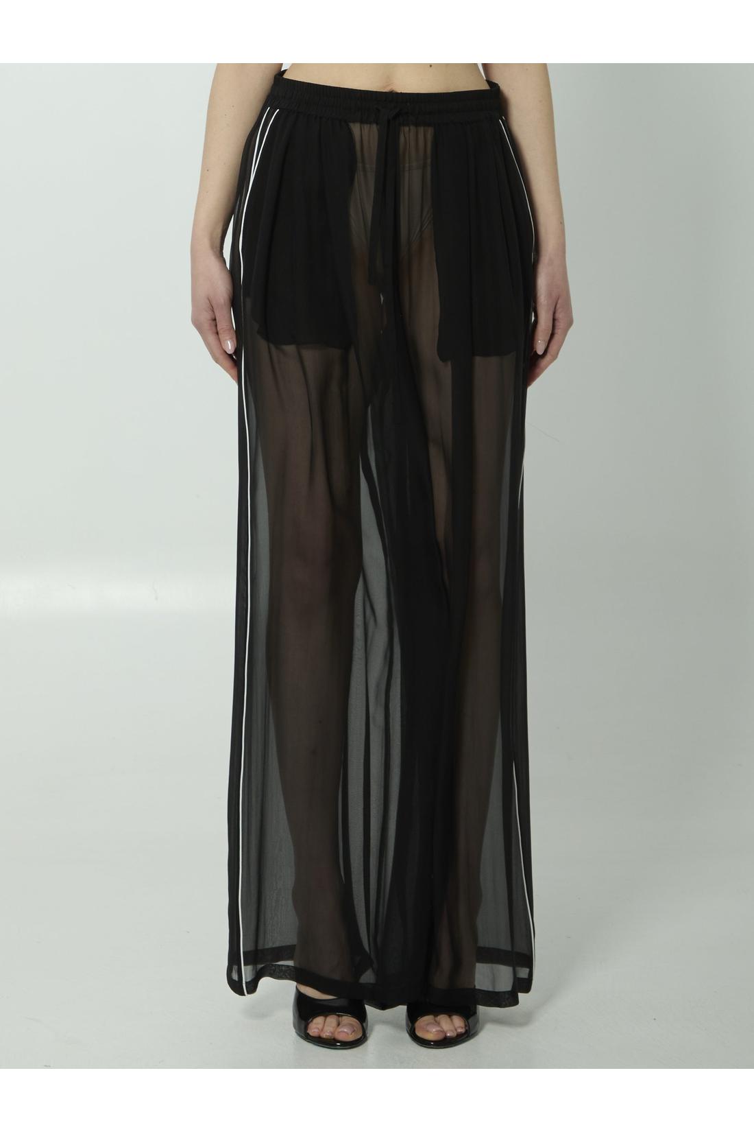 Dolce & Gabbana-OUTLET-SALE-Silk chiffon trousers-ARCHIVIST