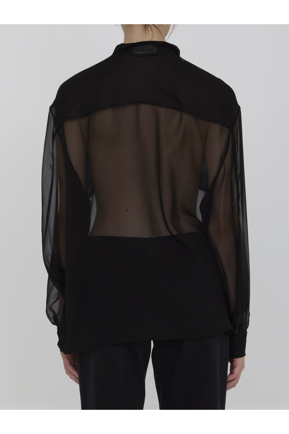 SAINT LAURENT-OUTLET-SALE-Silk crêpe shirt-ARCHIVIST