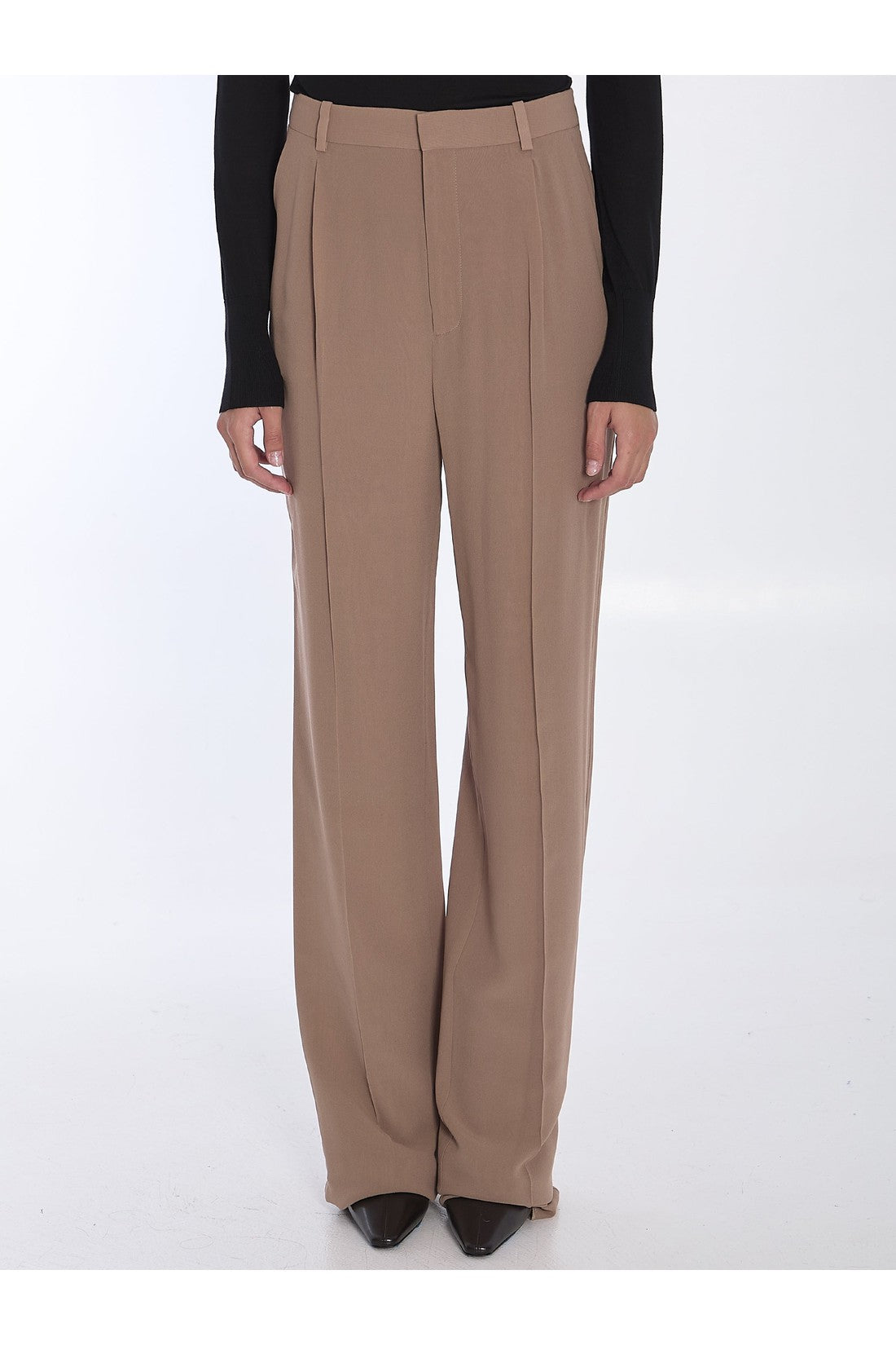 SAINT LAURENT-OUTLET-SALE-Silk crêpe trousers-ARCHIVIST