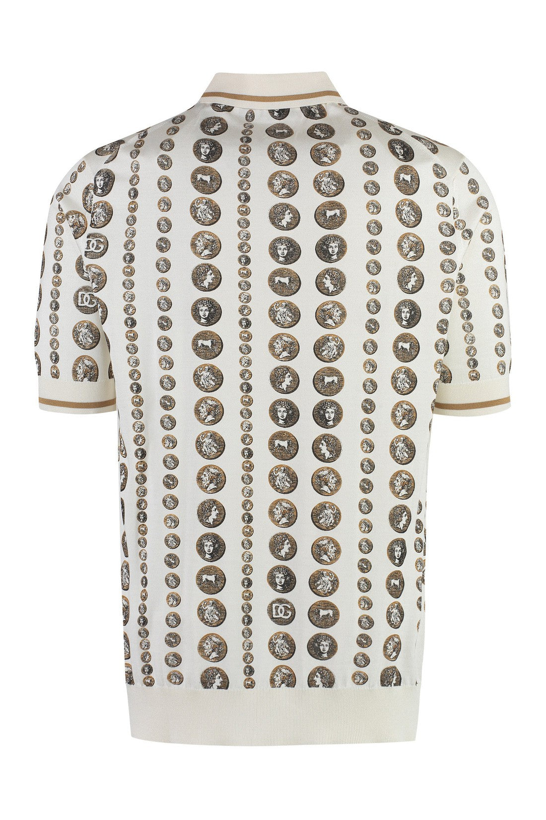 Dolce & Gabbana-OUTLET-SALE-Silk-knit polo shirt-ARCHIVIST