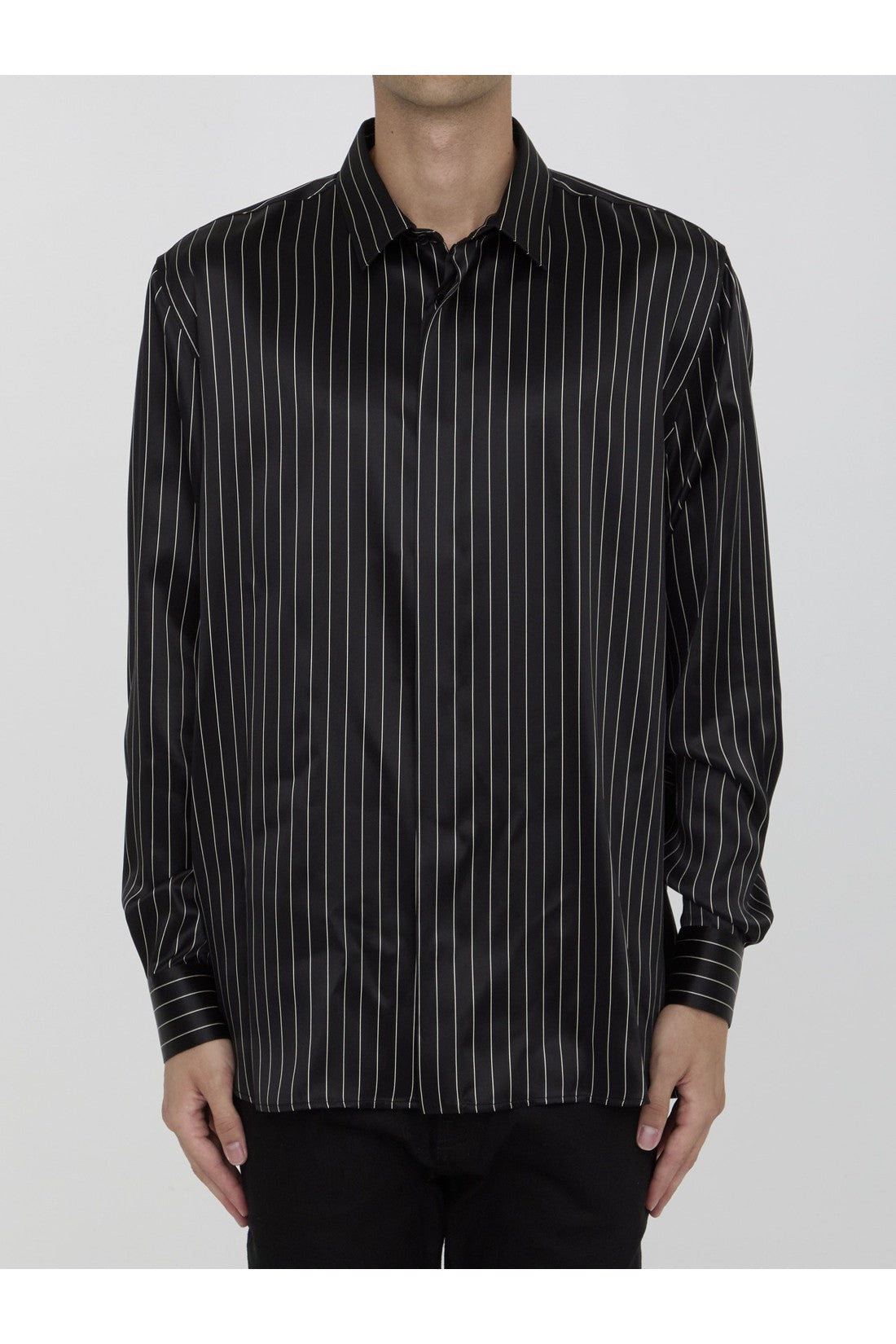 SAINT LAURENT-OUTLET-SALE-Silk satin shirt-ARCHIVIST