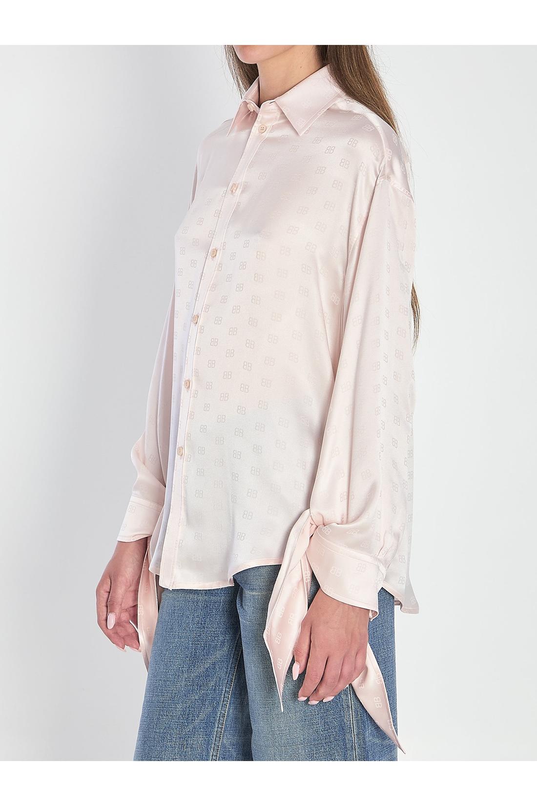 Balenciaga-OUTLET-SALE-Silk shirt with knotted cuffs-ARCHIVIST
