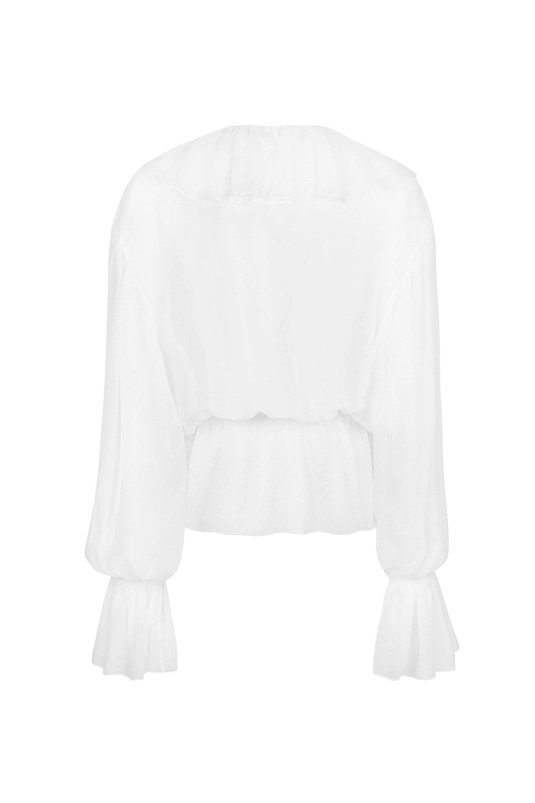 DOLCE & GABBANA-OUTLET-SALE-Silk shirt with rouches-ARCHIVIST