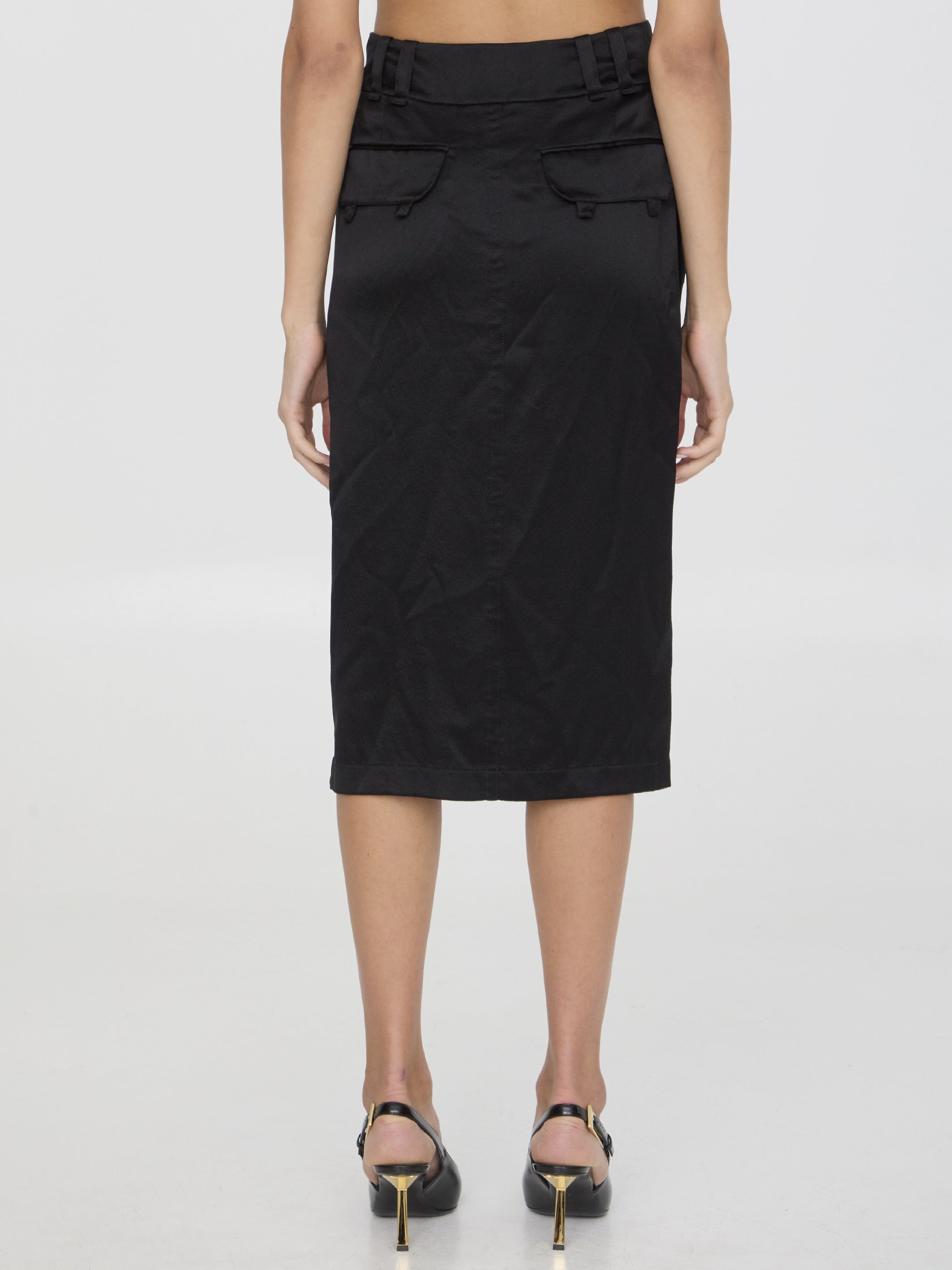 SAINT LAURENT-OUTLET-SALE-Silk skirt-ARCHIVIST