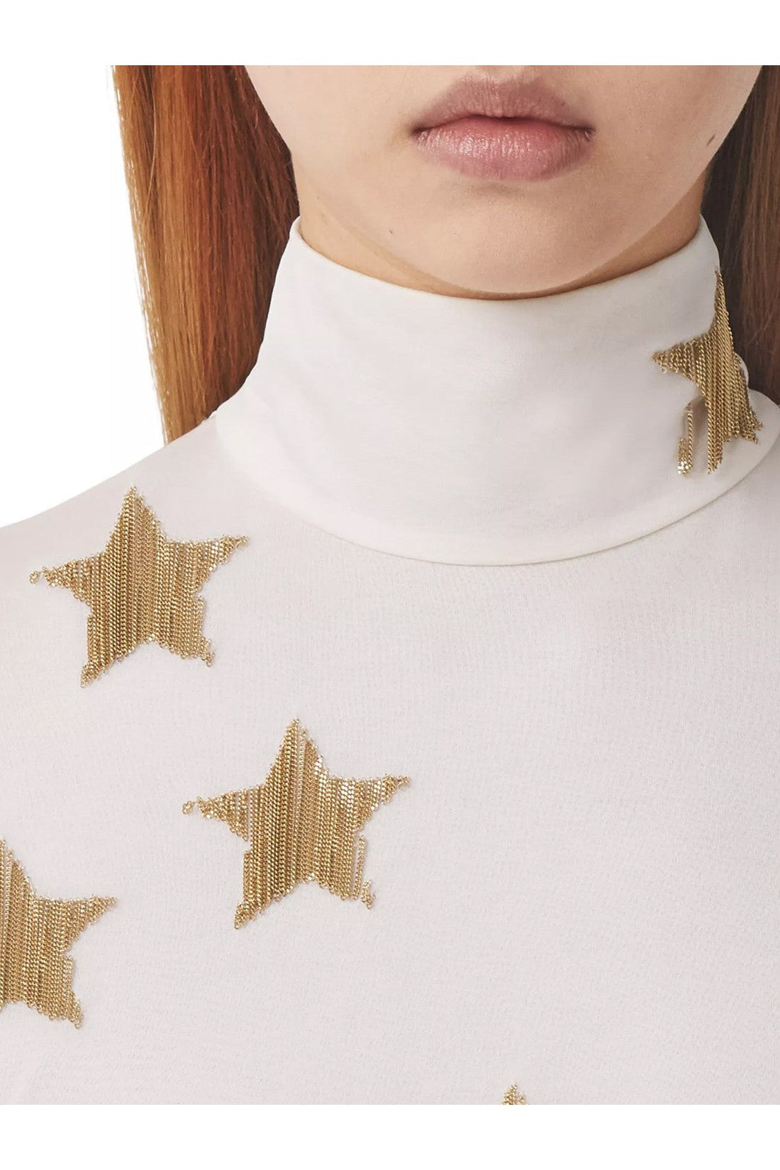 BURBERRY-OUTLET-SALE-Silk viscose dress with gold stars-ARCHIVIST