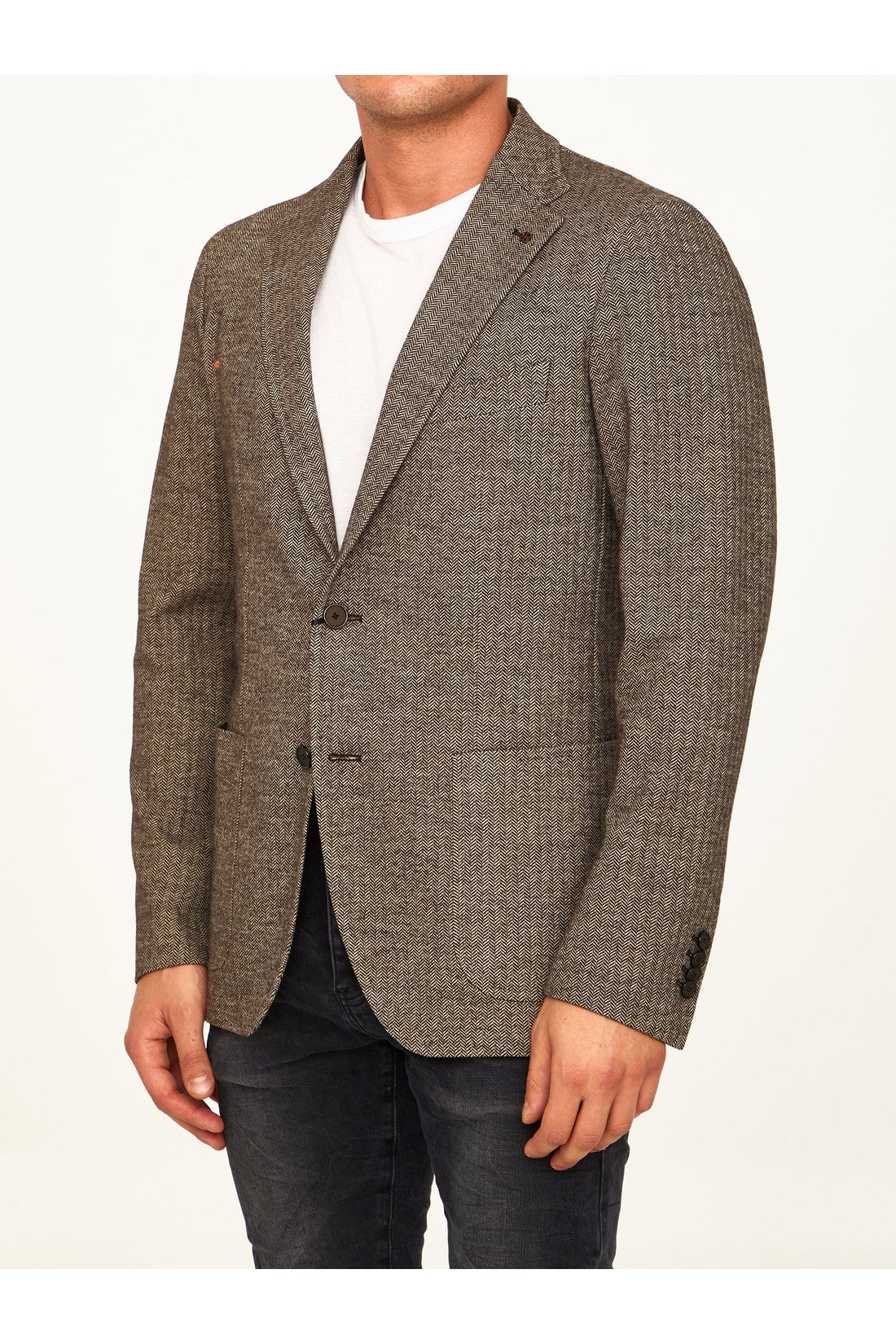 TAGLIATORE-OUTLET-SALE-Single-breasted herringbone jacket-ARCHIVIST