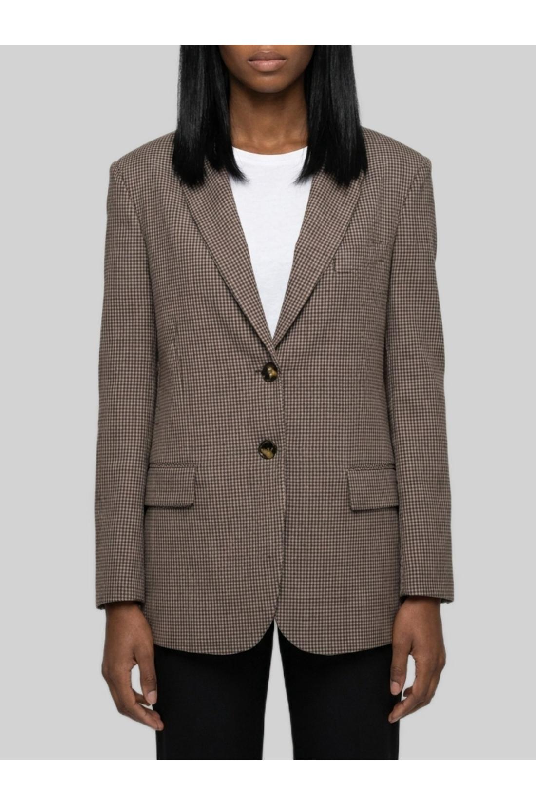Sutton new york-OUTLET-SALE-Single-breasted micro-check jacket-ARCHIVIST