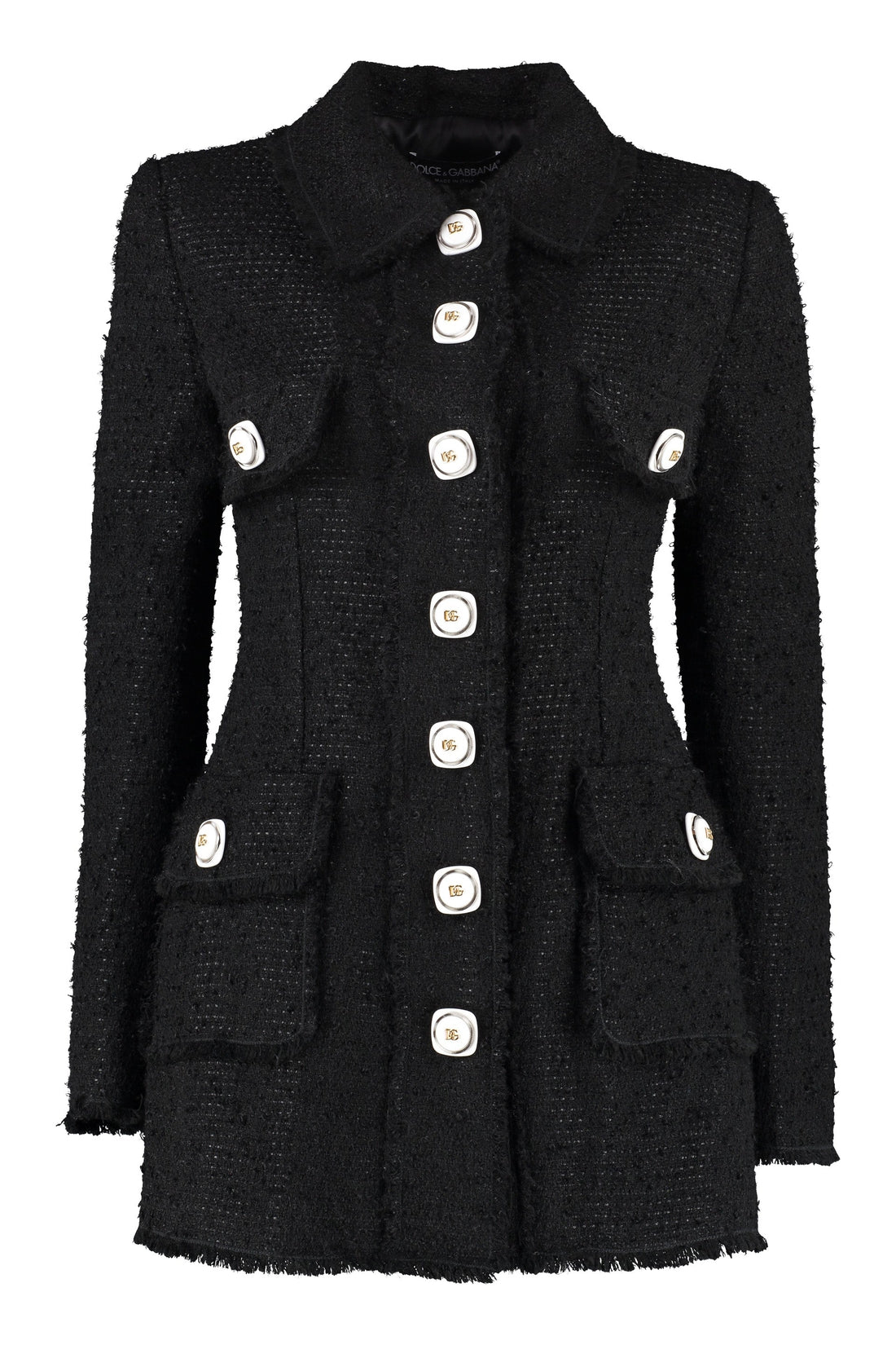 Dolce & Gabbana-OUTLET-SALE-Single-breasted mixed wool tweed jacket-ARCHIVIST