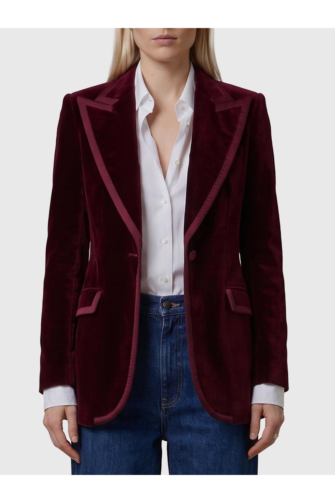 Dolce & Gabbana-OUTLET-SALE-Single-breasted velvet jacket-ARCHIVIST
