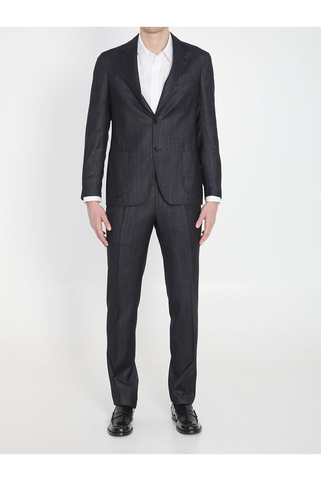 Single-breasted wool blend suit-Jacken & Mäntel-Lardini-OUTLET-48-BLAU-ARCHIVIST-ARCHIVE-SALE