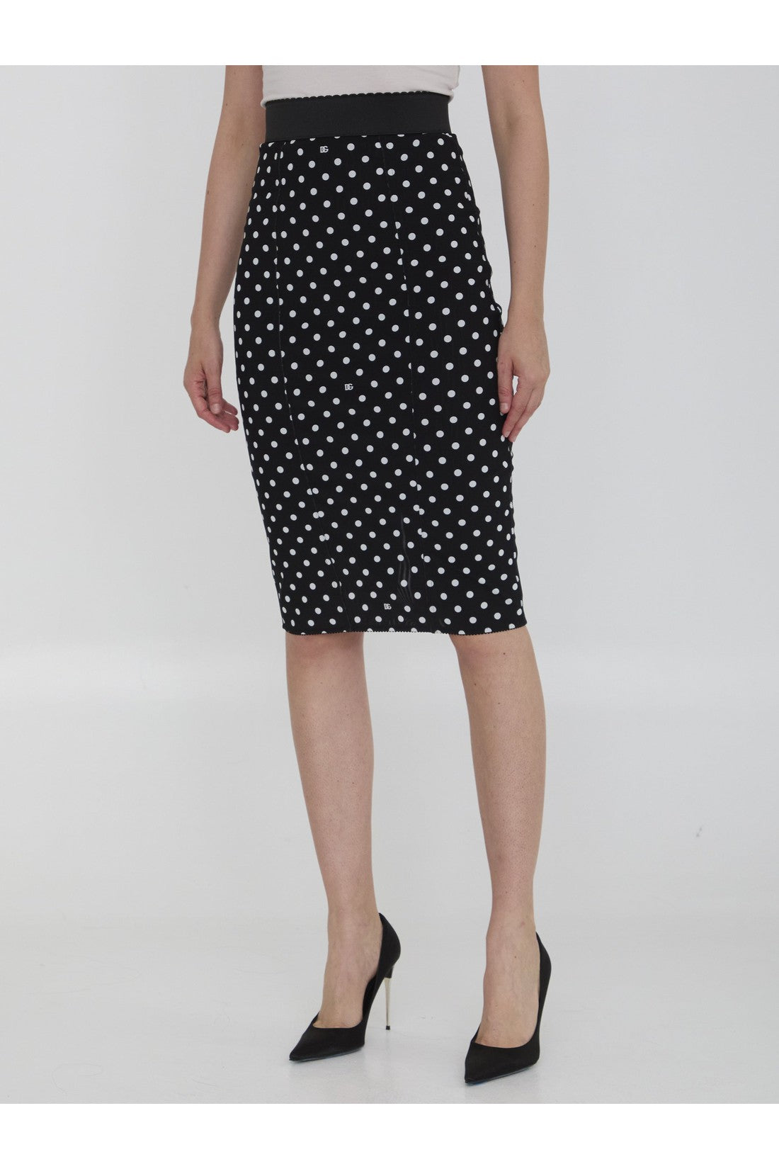 DOLCE&GABBANA-OUTLET-SALE-Skirt with Polka-dot print-ARCHIVIST