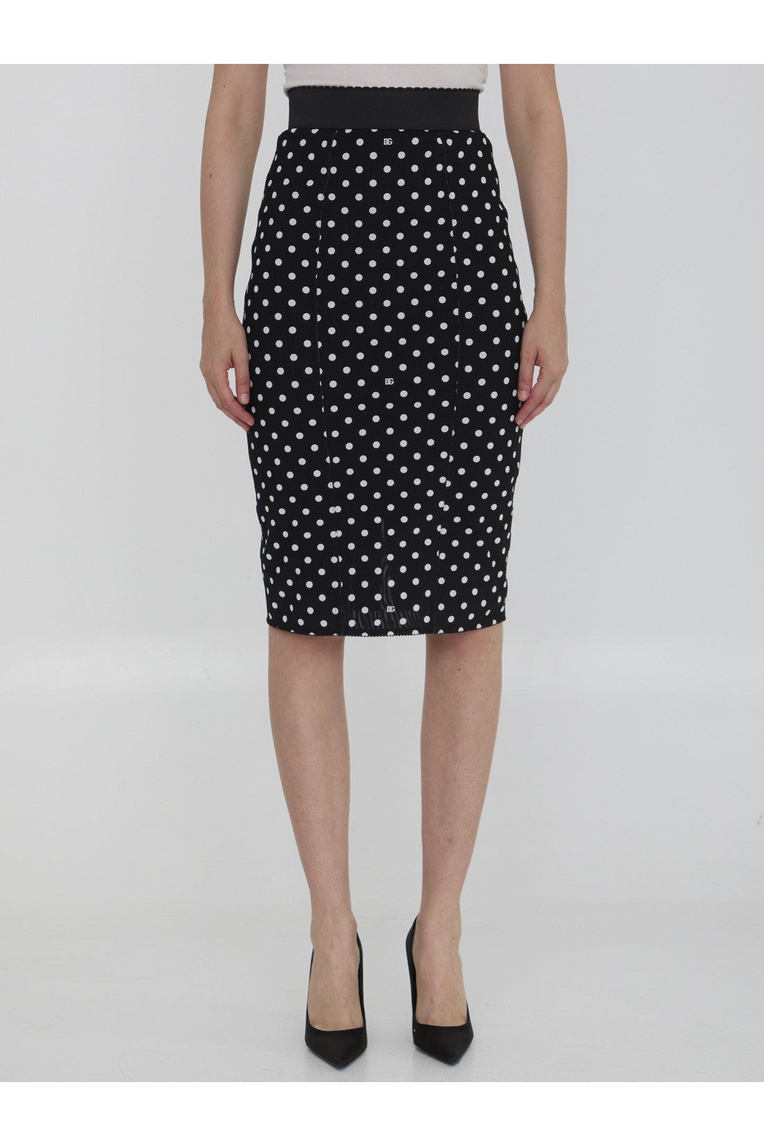 DOLCE&GABBANA-OUTLET-SALE-Skirt with Polka-dot print-ARCHIVIST