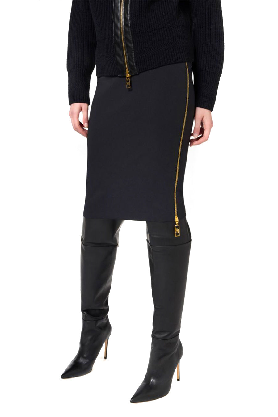 Elisabetta Franchi-OUTLET-SALE-Skirts SCHWARZ-ARCHIVIST