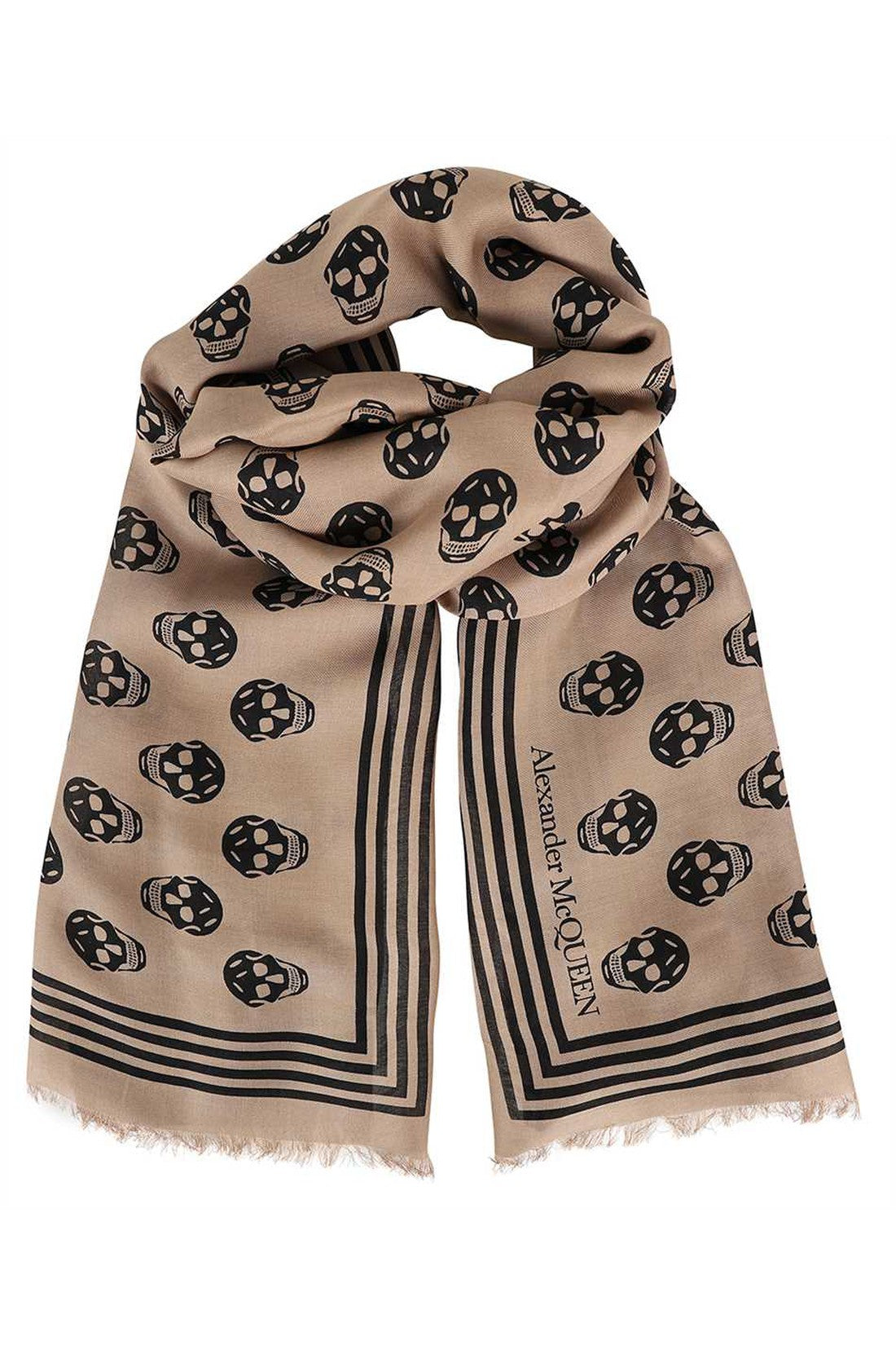 Alexander McQueen-OUTLET-SALE-Skull print scarf-ARCHIVIST