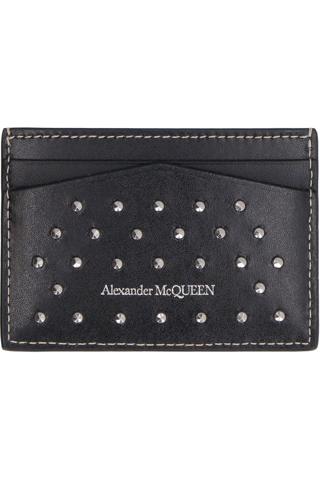 Alexander McQueen-OUTLET-SALE-Skull studded leather wallet-ARCHIVIST