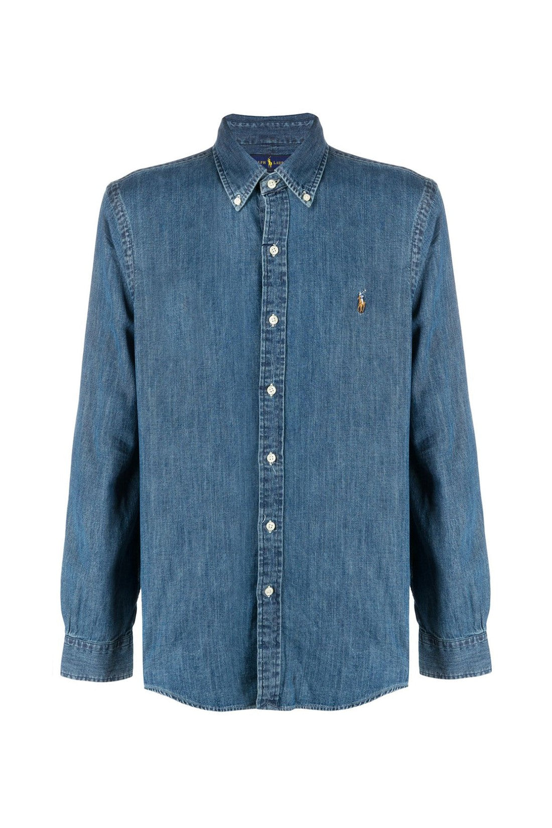 Polo Ralph Lauren-OUTLET-SALE-Slim Fit Pony Logo Denim Shirt-ARCHIVIST