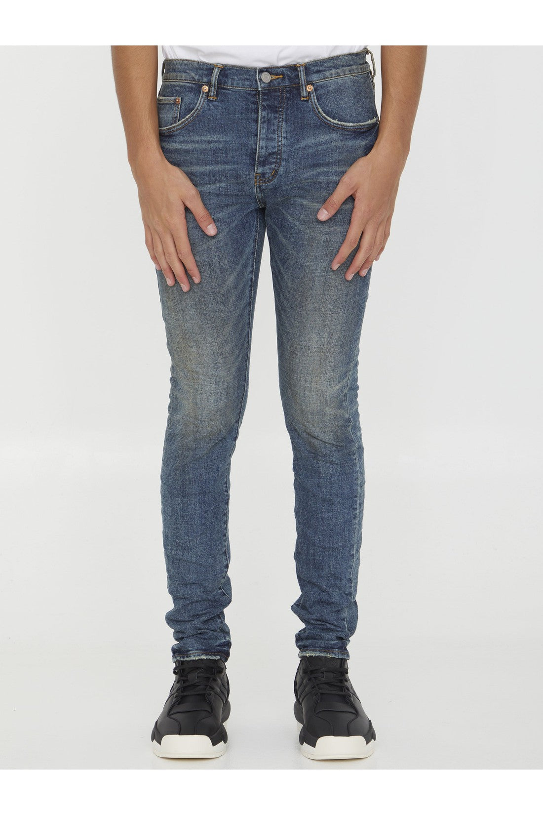 Purple Brand-OUTLET-SALE-Slim jeans in blue denim-ARCHIVIST