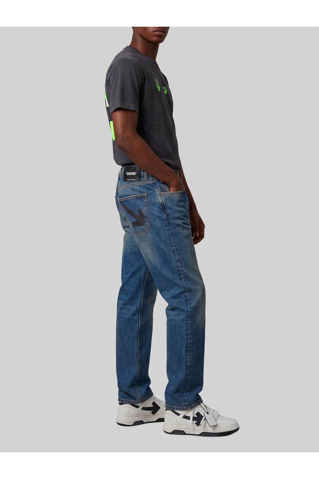 Off White-OUTLET-SALE-Slim relax Half Harrow jeans-ARCHIVIST