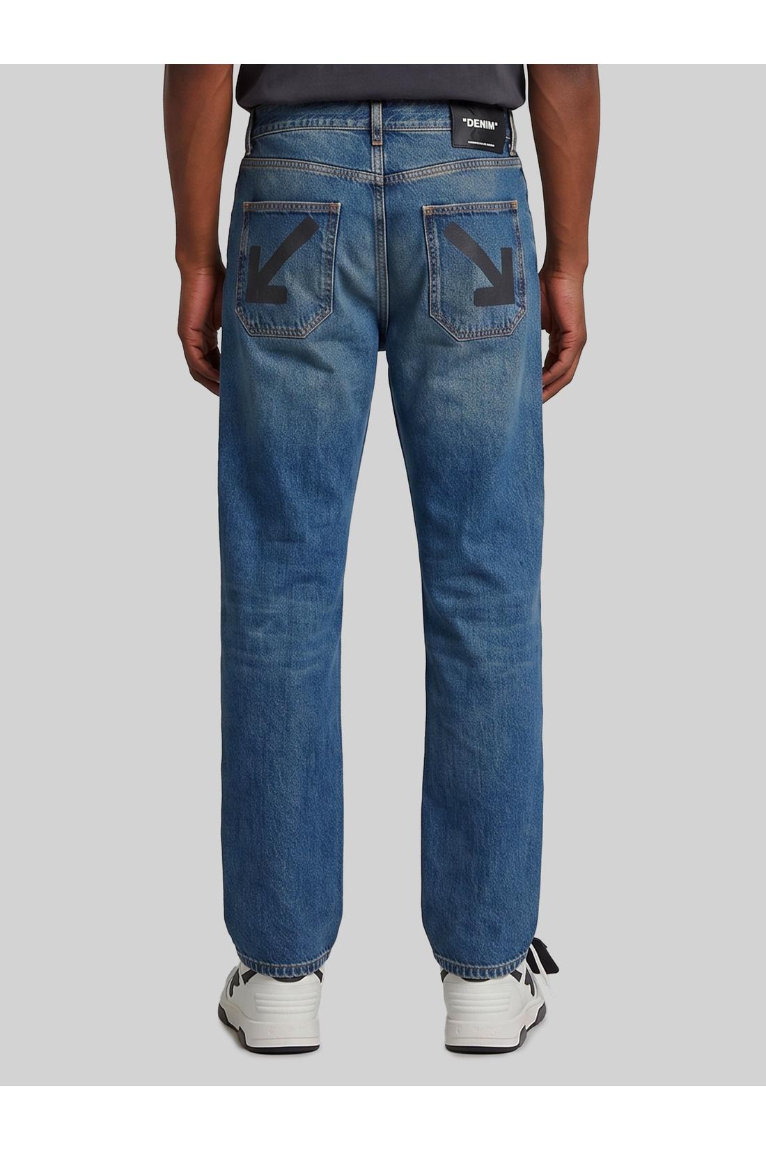Off White-OUTLET-SALE-Slim relax Half Harrow jeans-ARCHIVIST