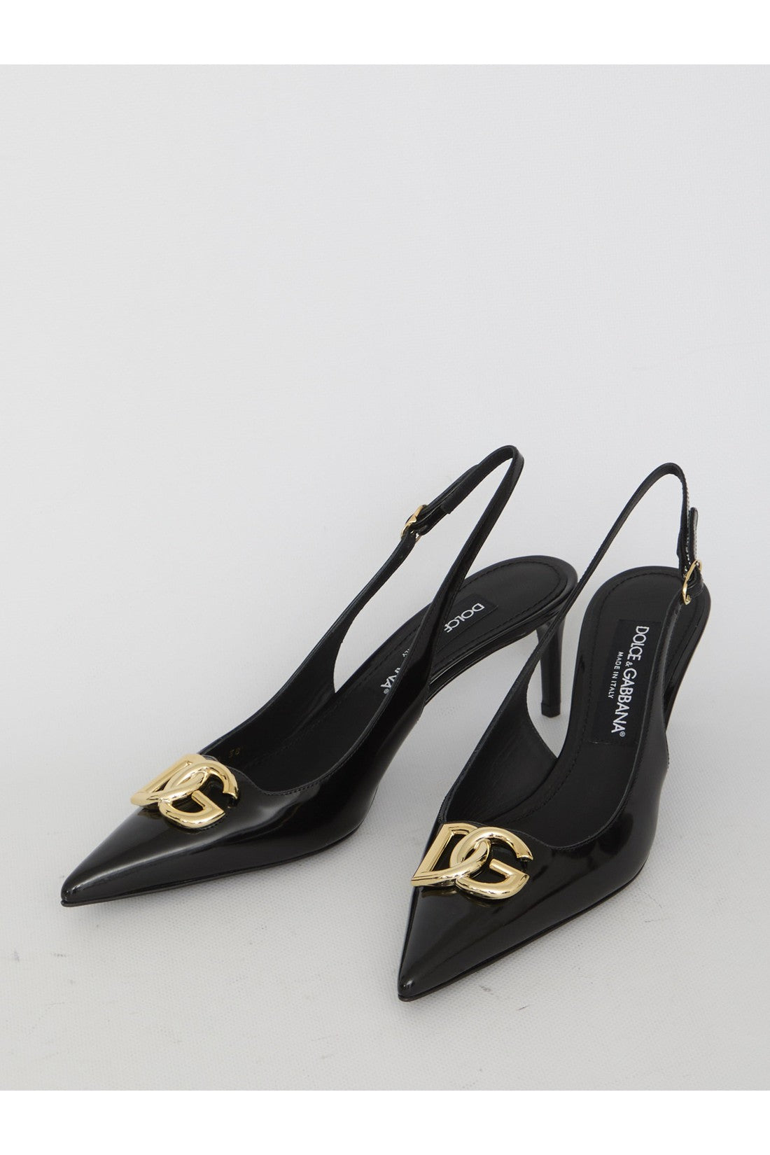 DOLCE&GABBANA-OUTLET-SALE-Slingback in shiny leather-ARCHIVIST