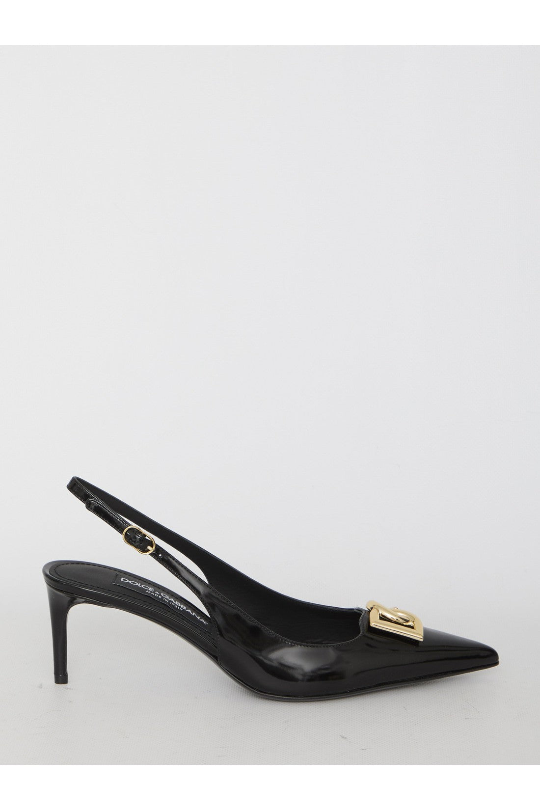 DOLCE&GABBANA-OUTLET-SALE-Slingback in shiny leather-ARCHIVIST