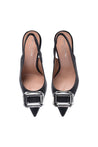 Slingbacks in black nappa leather