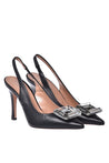 Slingbacks in black nappa leather