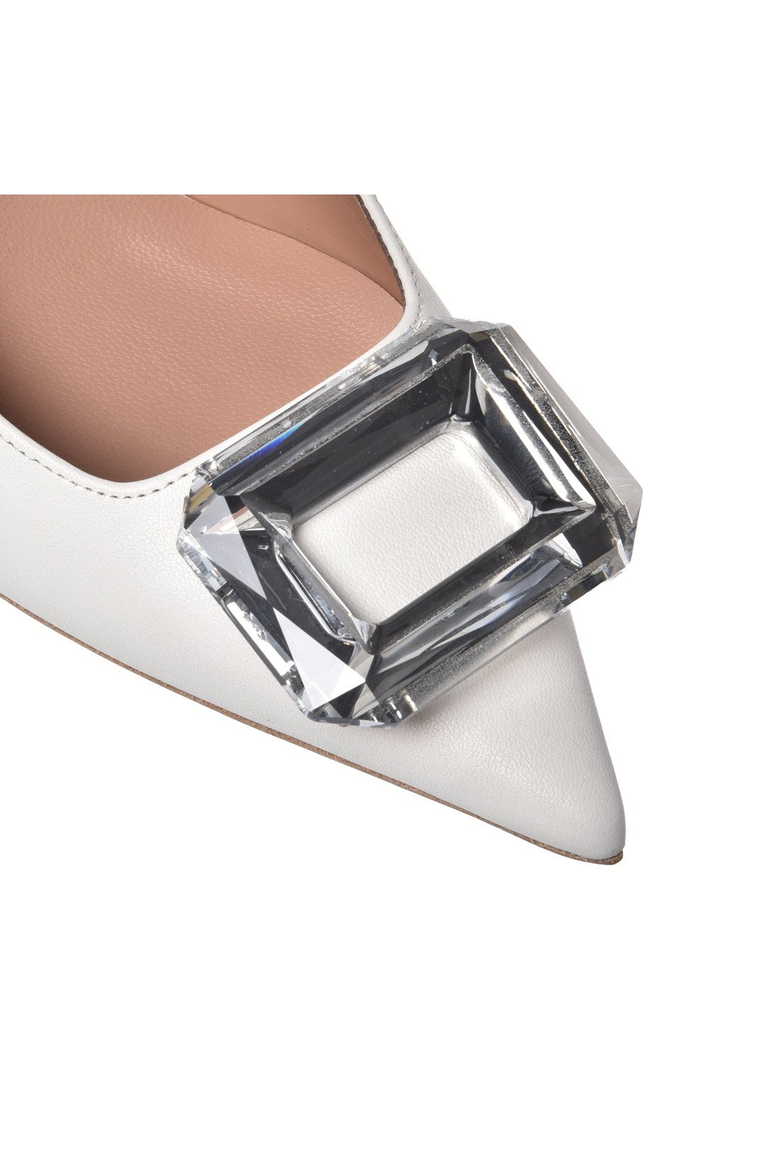 Slingbacks in cream nappa leather