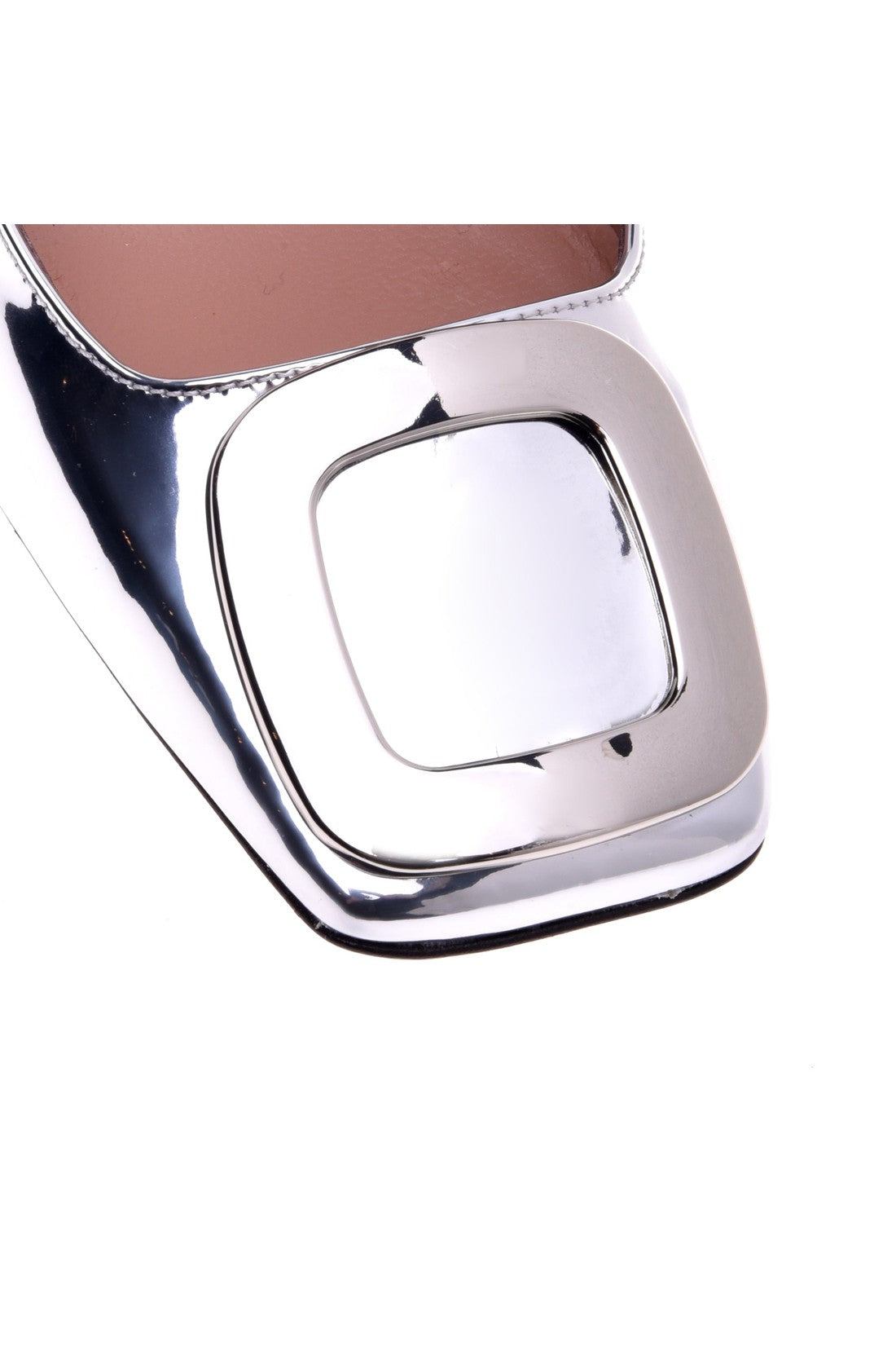 Slingbacks in silver calfskin leather