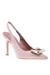 Slingbacks in taupe nappa leather