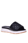 Slipper in black quilted leather