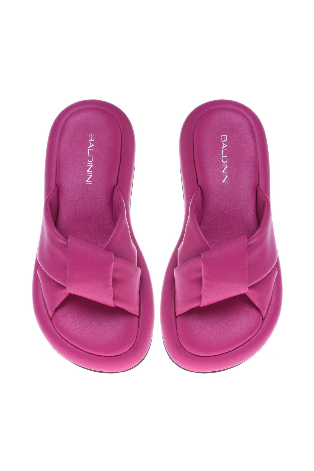 Slipper in fuchsia nappa leather