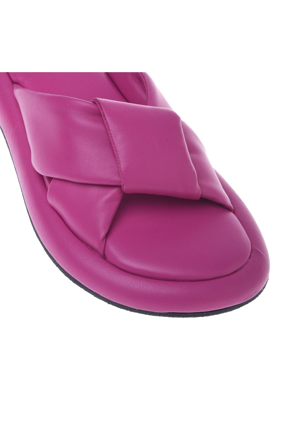 Slipper in fuchsia nappa leather