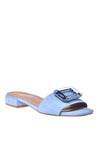 Slipper in light blue suede