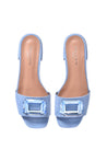 Slipper in light blue suede