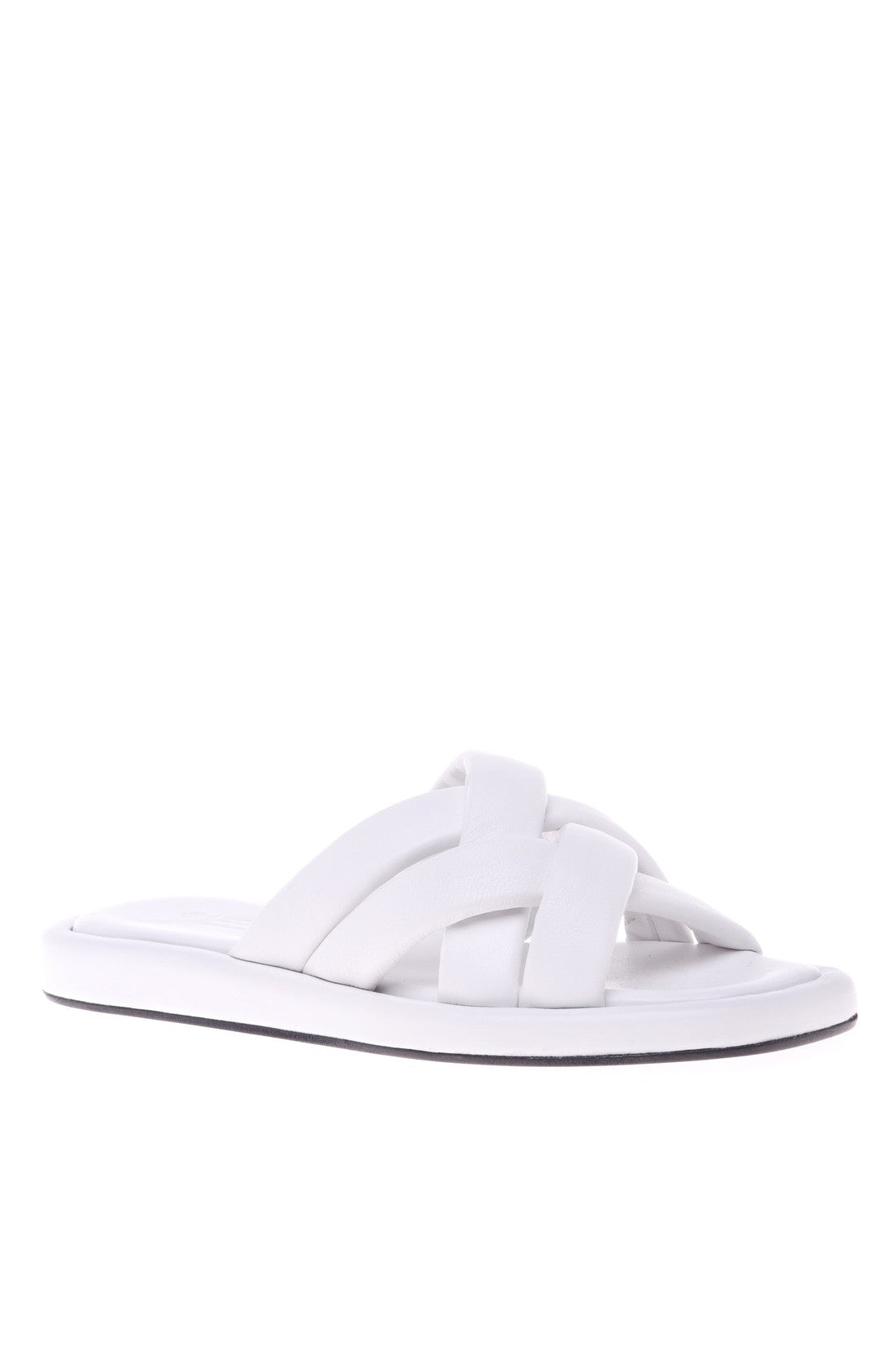 Slipper in white nappa leather