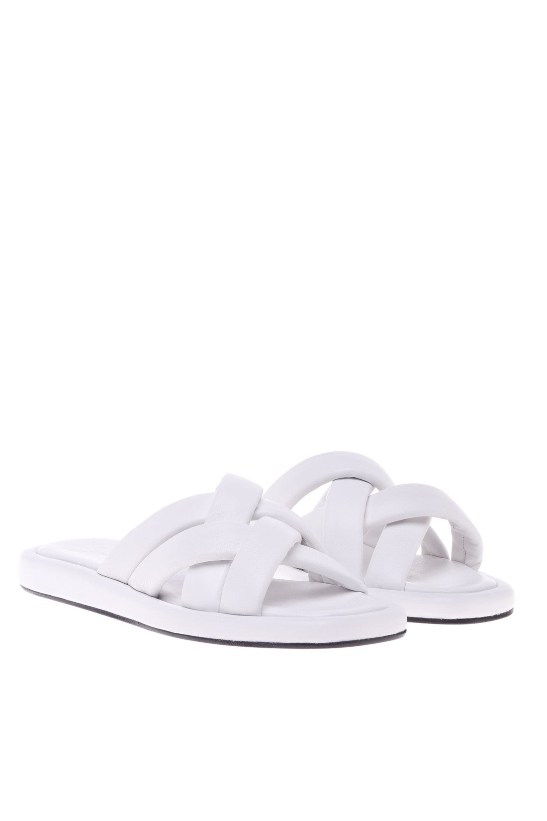 Slipper in white nappa leather