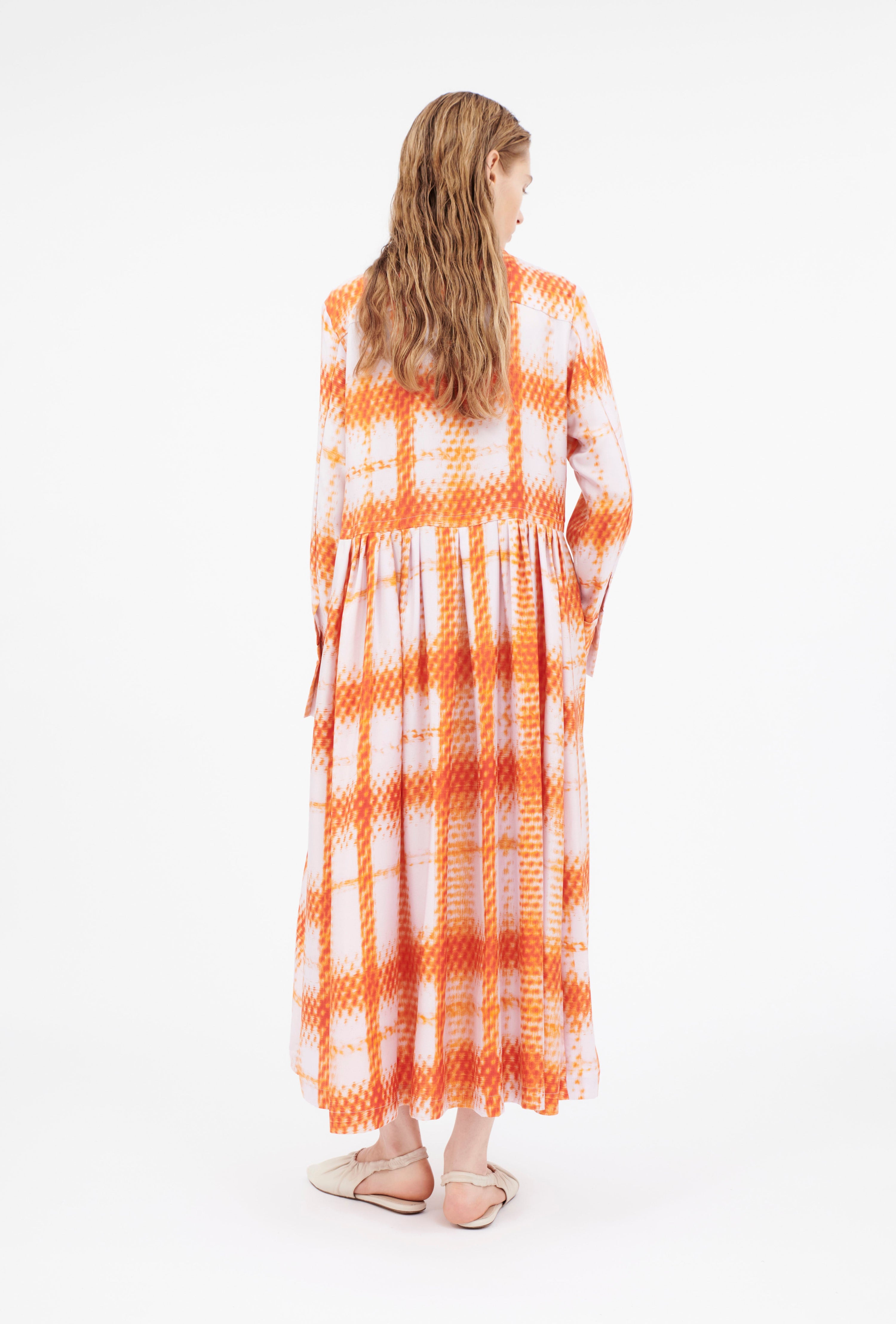 Odeeh-Small Painted Check Kleid, Papaya-Kleider & Röcke-Black-Deal-Outlet-by-ARCHIVIST