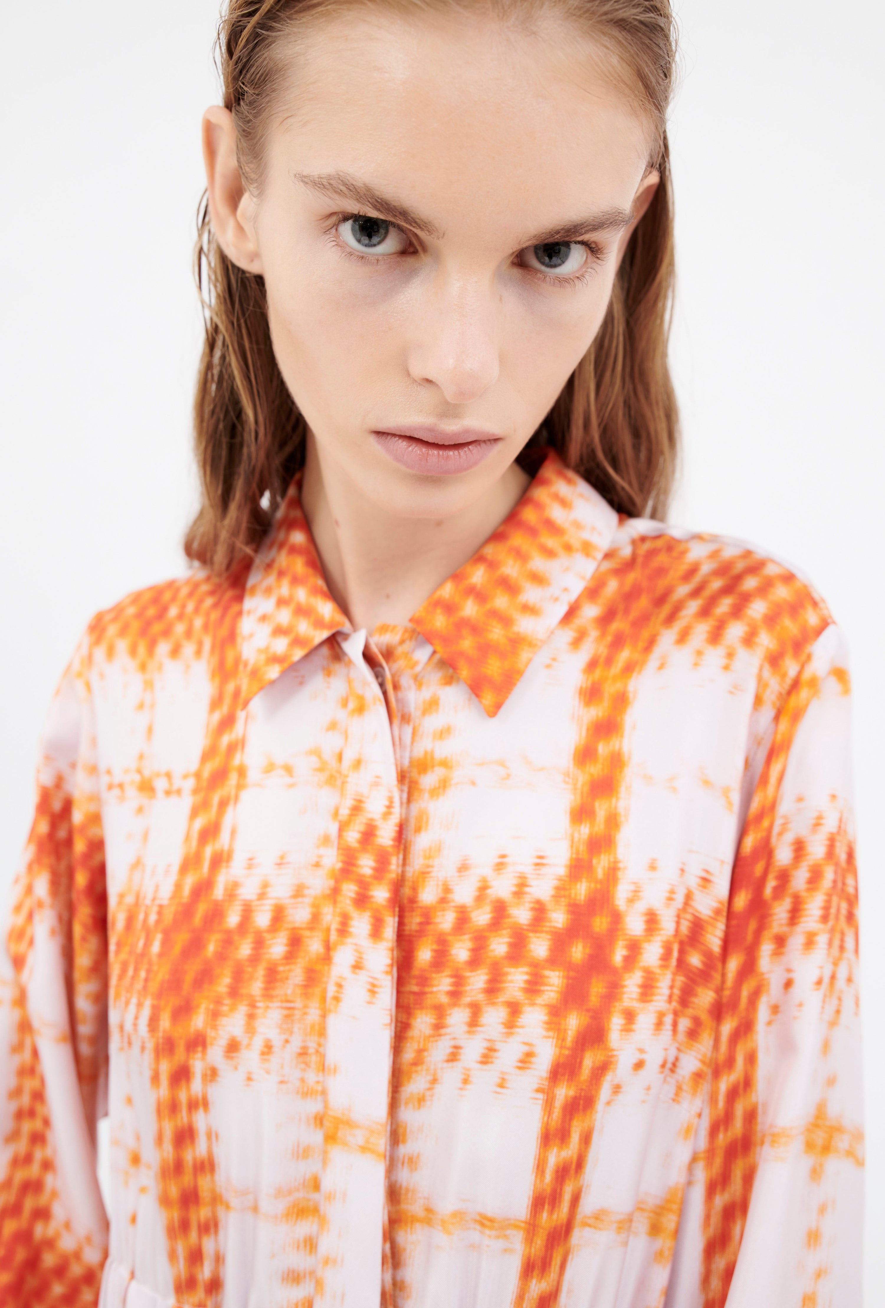 Odeeh-Small Painted Check Kleid, Papaya-Kleider & Röcke-Black-Deal-Outlet-by-ARCHIVIST