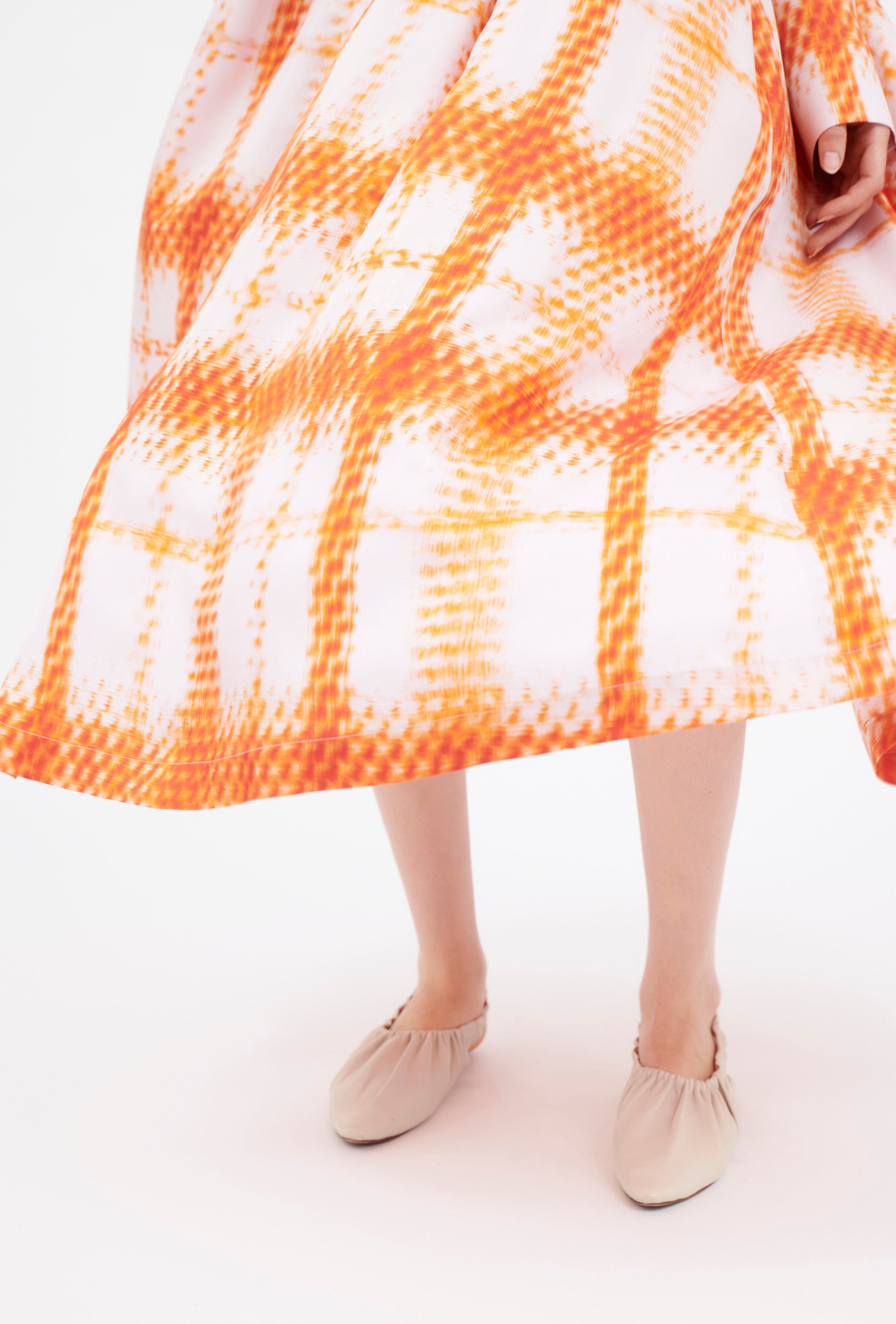 Odeeh-Small Painted Check Kleid, Papaya-Kleider & Röcke-Black-Deal-Outlet-by-ARCHIVIST