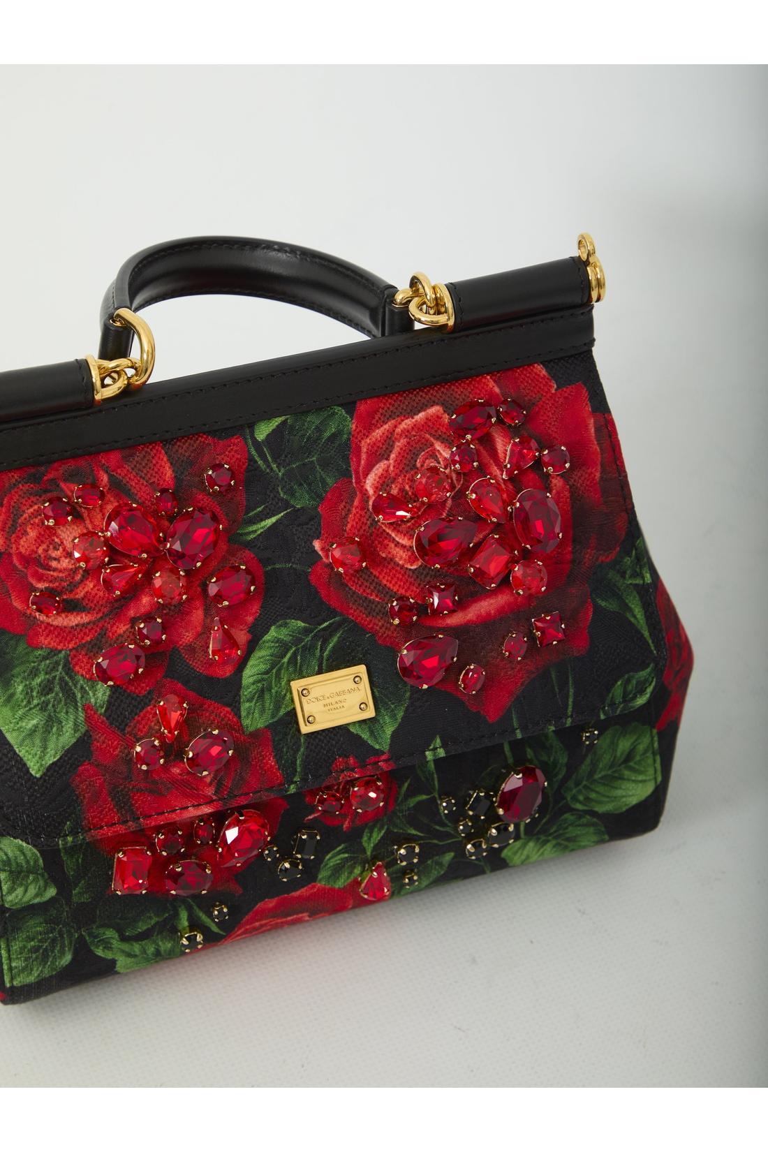 Dolce & Gabbana-OUTLET-SALE-Small Sicily handbag in Red Rose-ARCHIVIST