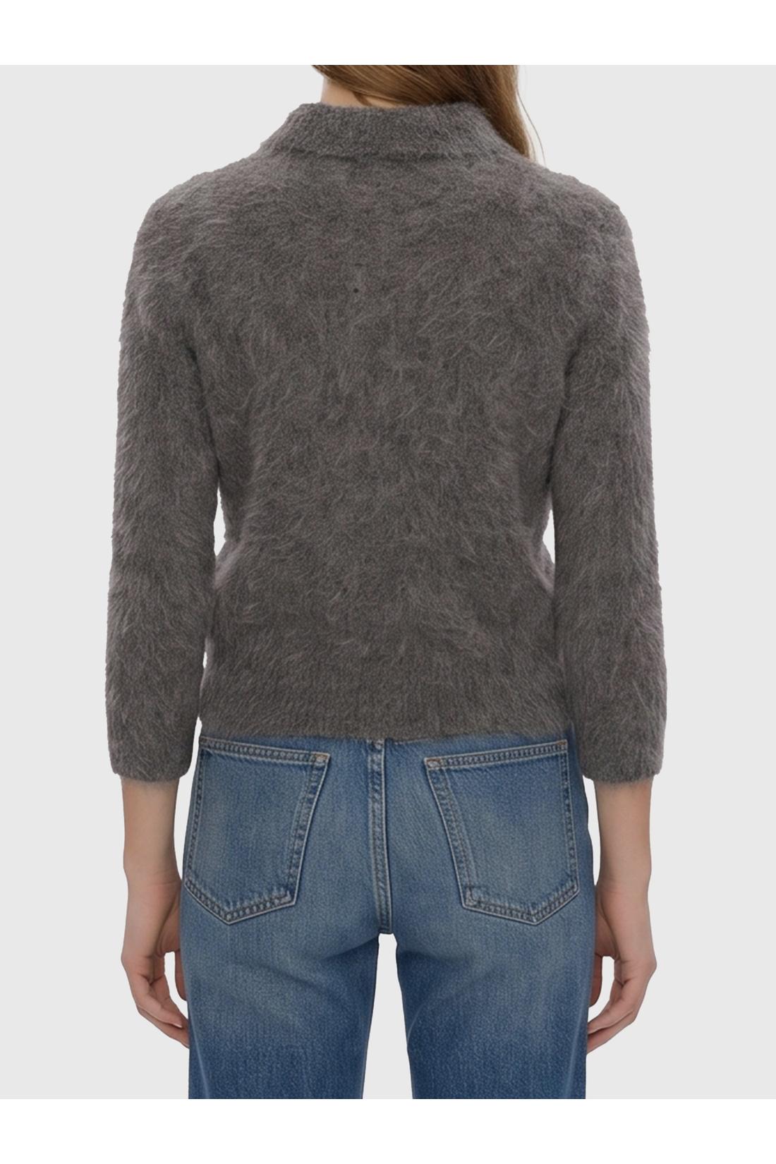 Chloé-OUTLET-SALE-Smoky Grey polo-style pullover-ARCHIVIST