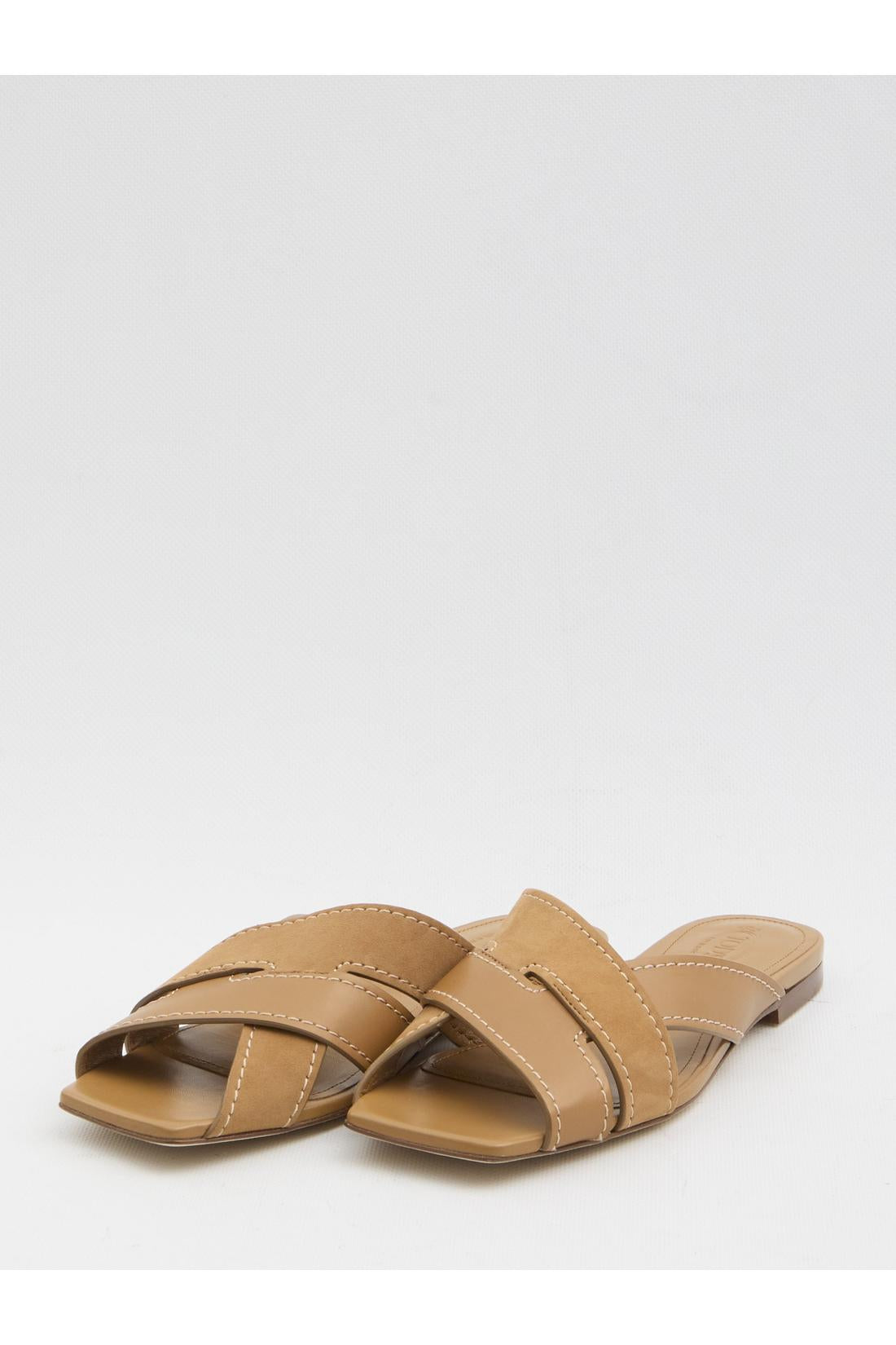 Tod'S-OUTLET-SALE-Smooth and suede leather slides-ARCHIVIST