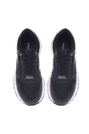 Sneaker in black nappa leather and fabric